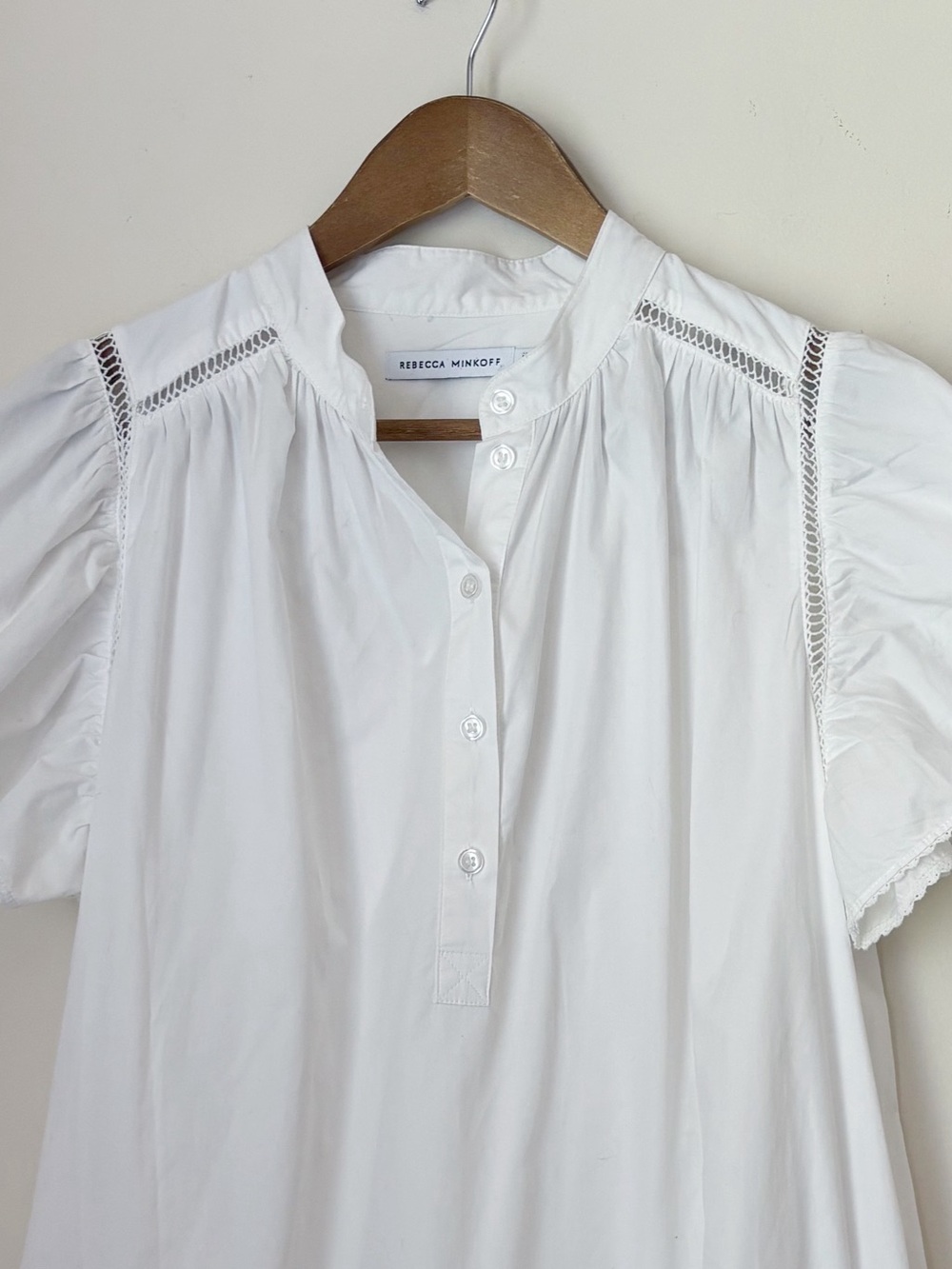 Rebecca Minkoff White Poplin Natalia Mini Dress Medium Coastal Cowgirl - Picture 3 of 9